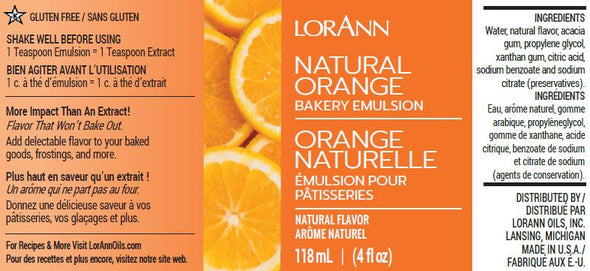 Orange (Natural), Bakery Emulsion 4 oz.8.99Fusion Flavours  