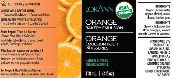 Organic Orange, Bakery Emulsion 4 oz.14.99Fusion Flavours  
