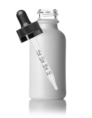 30 mL White Boston Round Glass Child Resistant w/ Measuring Dropper Bottle2.19Fusion Flavours  