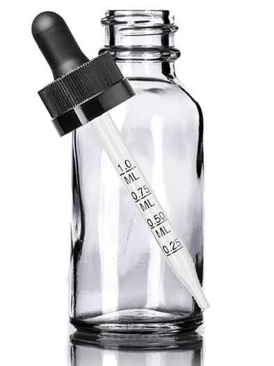 60 mL Clear Boston Round Glass Child Resistant w/ Measuring Dropper Bottle2.49Fusion Flavours  