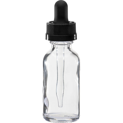 Bottles30 ml Clear Boston Round Glass Child Resistant Dropper Bottle