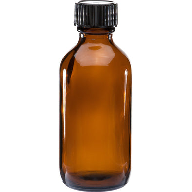 60 ml Amber Boston Round Glass Bottle w/ Black Cap1.69Fusion Flavours  