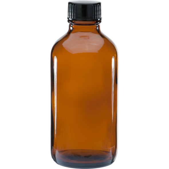 120 ml Amber Boston Round Glass Bottle w/ Black Cap1.79Fusion Flavours  