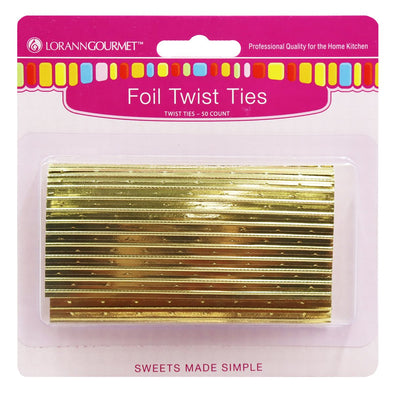 Twist Ties, Gold 50 pack  - LorAnn2.49Fusion Flavours  