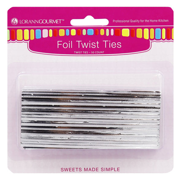 Twist Ties, Silver 50 pack  - LorAnn2.49Fusion Flavours  
