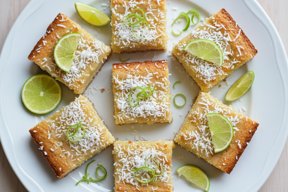 Coconut Lime Sourdough Bars