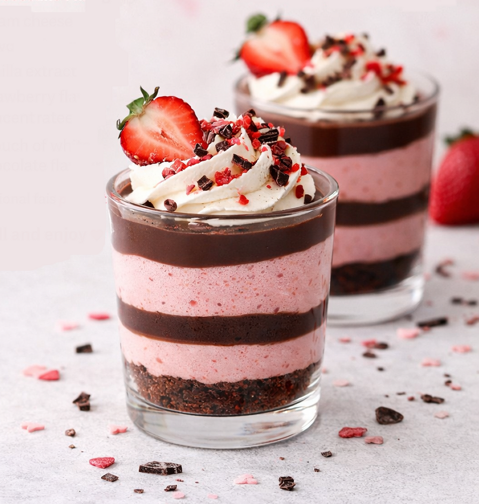 Strawberry Chocolate Cheesecake Cups ❤️ Easy Valentine Dessert