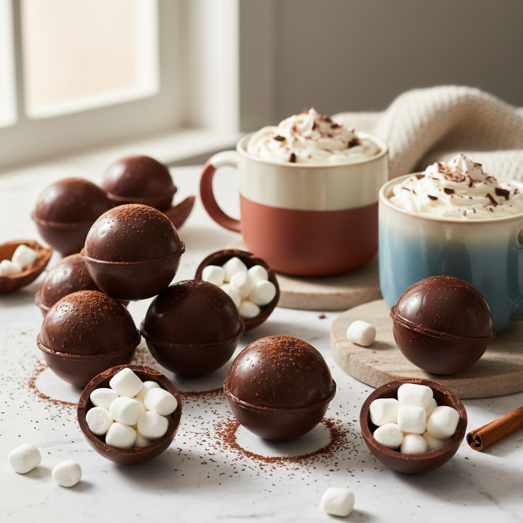 Hot chocolate bombs made with mold