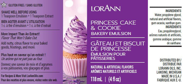 Lorann Super Strength FlavouringPrincess Cake & Cookie, Bakery Emulsion 4 oz.