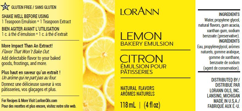 Lemon, Bakery Emulsion 4 oz.8.99Fusion Flavours