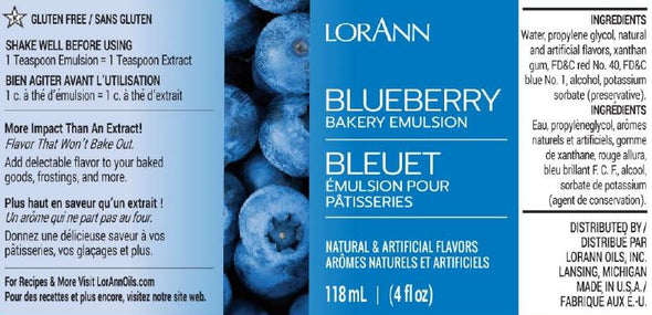 Lorann Super Strength FlavouringBlueberry, Bakery Emulsion 4 oz.