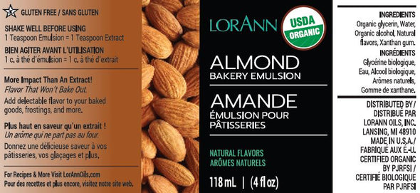 Organic Almond, Bakery Emulsion 4 oz.14.99Fusion Flavours  