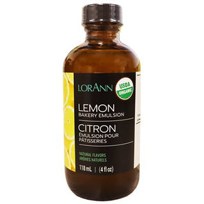Lorann Super Strength FlavouringOrganic Lemon, Bakery Emulsion 4 oz.