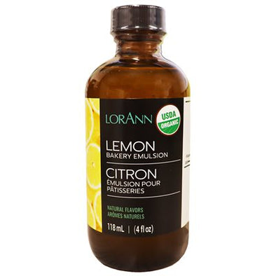Lorann Super Strength FlavouringOrganic Lemon, Bakery Emulsion 4 oz.