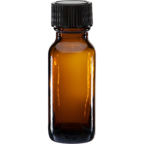 Dropper Bottles15 ml Amber Boston Round Glass Bottle w/ Black Cap