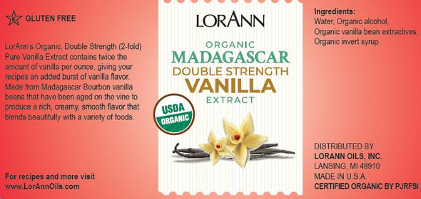Lorann Super Strength FlavouringOrganic Madagascar Double Strength Vanilla Extract, 4 oz.