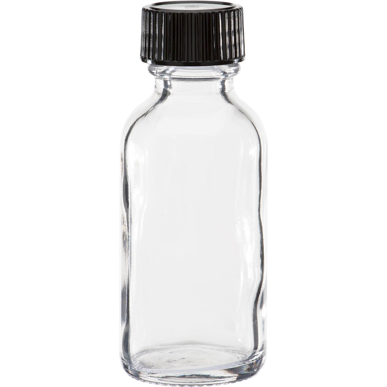30 ml Clear Boston Round Glass Bottle With Black Cap1.59Fusion Flavours