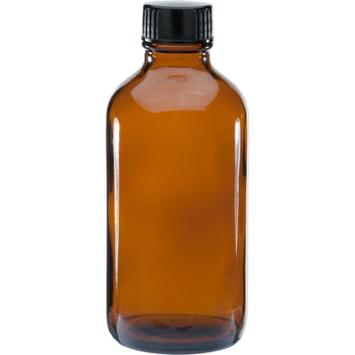 Dropper Bottles120 ml Amber Boston Round Glass Bottle w/ Black Cap