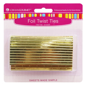 Twist Ties, Gold 50 pack  - LorAnn