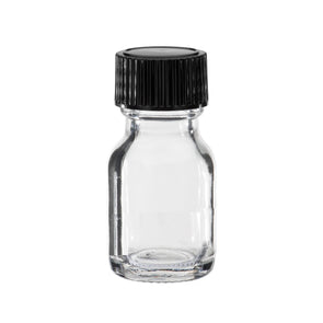 Dropper Bottles5 ml Clear Boston Round Glass Bottle With Black Cap