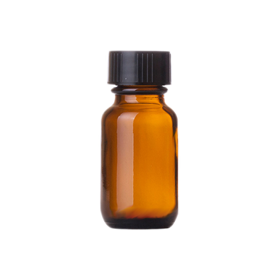Dropper Bottles5 ml Amber Boston Round Glass Bottle w/ Black Cap