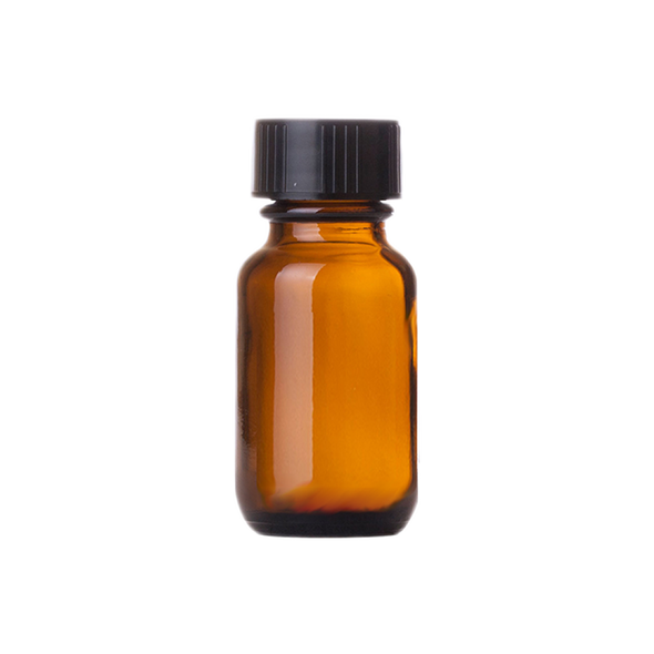 Dropper Bottles5 ml Amber Boston Round Glass Bottle w/ Black Cap