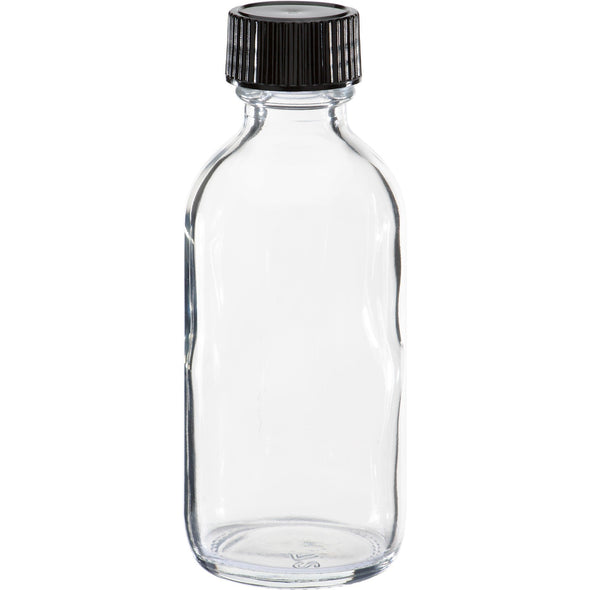 Dropper Bottles60 ml Clear Boston Round Glass Bottle With Black Cap