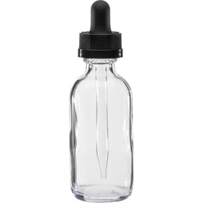 Dropper Bottles60 ml Clear Boston Round Glass Child Resistant Dropper Bottle