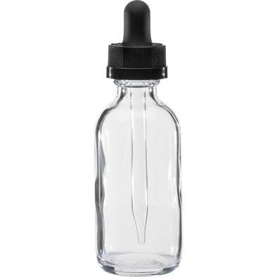 Dropper Bottles60 ml Clear Boston Round Glass Child Resistant Dropper Bottle