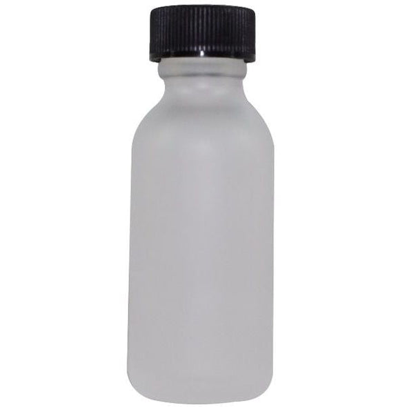 Dropper Bottles30 ml Frosted Boston Round Glass Bottle w/ Black Cap