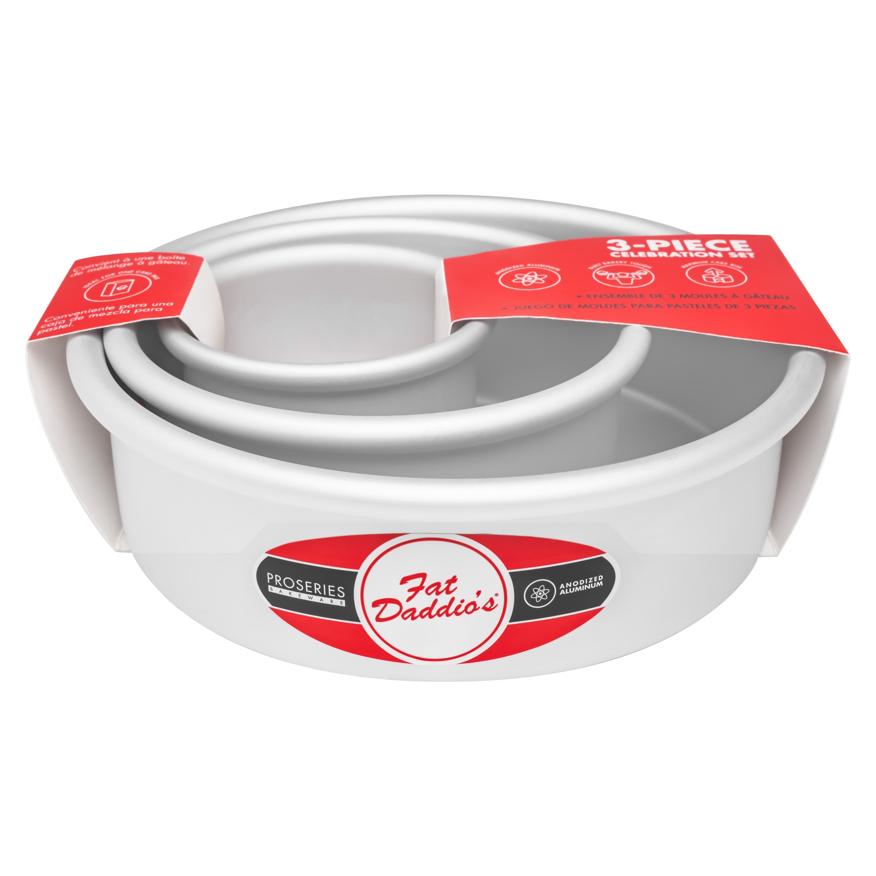 Fat Daddio'sAnodized Aluminum Round Pan 2 inch depth - Set 3