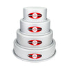 BakewareAnodized Aluminum 4-Tiered Even Round Cake Pan Set, 3 Inch Depth