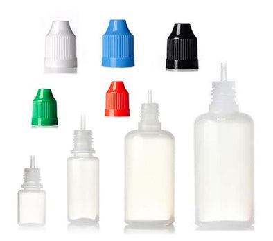 Dropper BottlesSqueezable LDPE Plastic Dropper Bottles w/ Child Resistant Cap